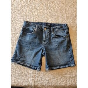 Lucky Brand The Roll Up Blue Denim Shorts Womens Size 2 26 Medium Wash Mid Rise